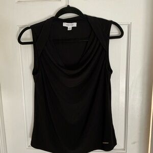 Nine West Black Sleeveless Cowl Neck Blouse